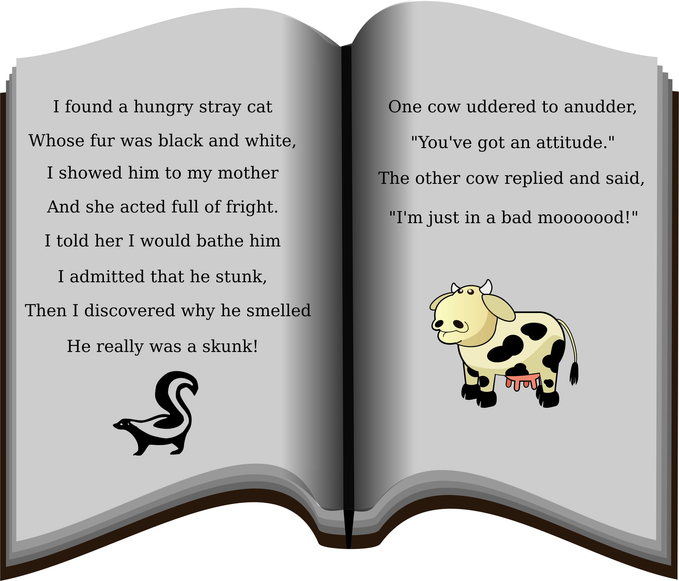 Book Of Poems Jpg Transparent - Best Gift - Colour Cows 1 Hoodie/t-shirt/mug Black/navy/pink/white (2294x1966), Png Download