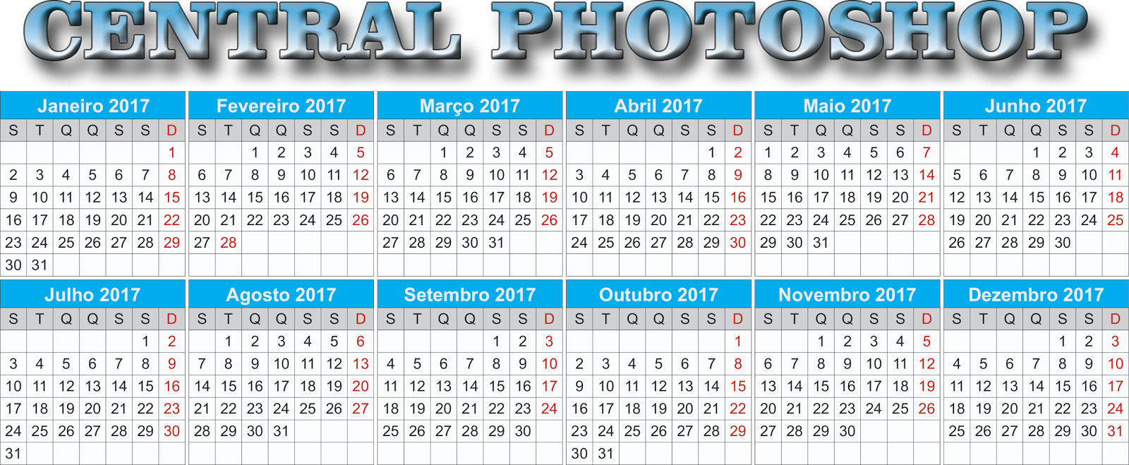 Calendário 2017 Psd,png,cdr E Pdf - Calendario 2018 Para Marca Texto (1600x659), Png Download