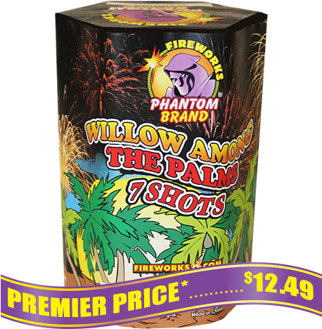 Willow Among The Palms, 7 Shot - Phantom Fireworks Frog (500x500), Png Download
