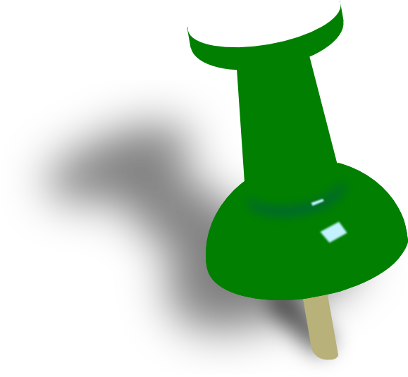 Green Push Pin Clipart Png For Web (600x566), Png Download