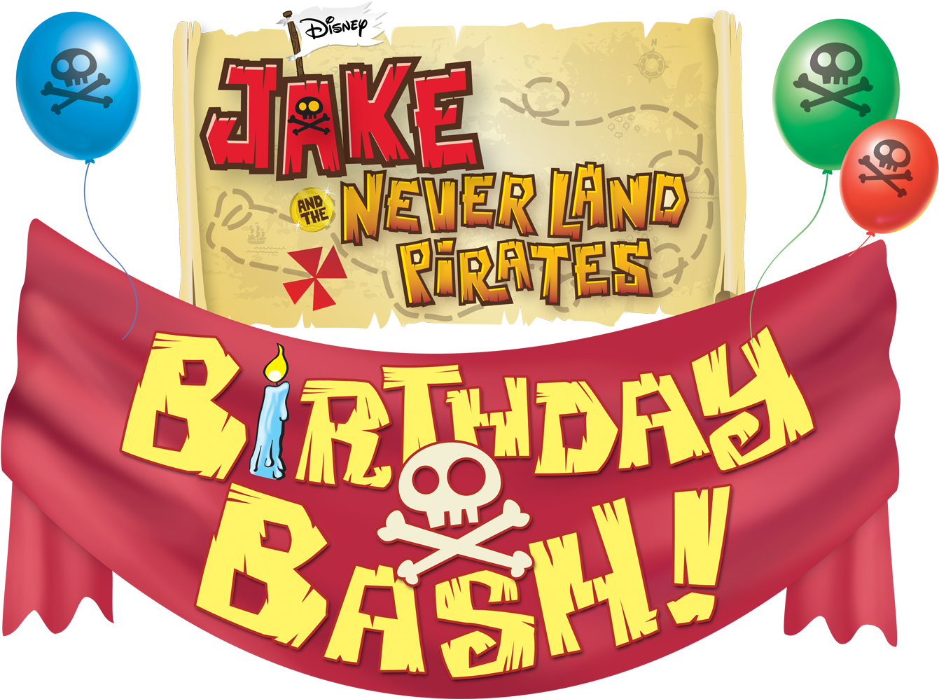 Jake And The Never Land Pirates - Jake And The Neverland Pirates Edible Image Cake Toppers (2048x1024), Png Download