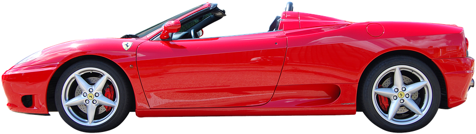Ferrari, Car, Spider, Vehicle, Motor, Transportation - 2005 Corvette Orange Convertible (960x431), Png Download