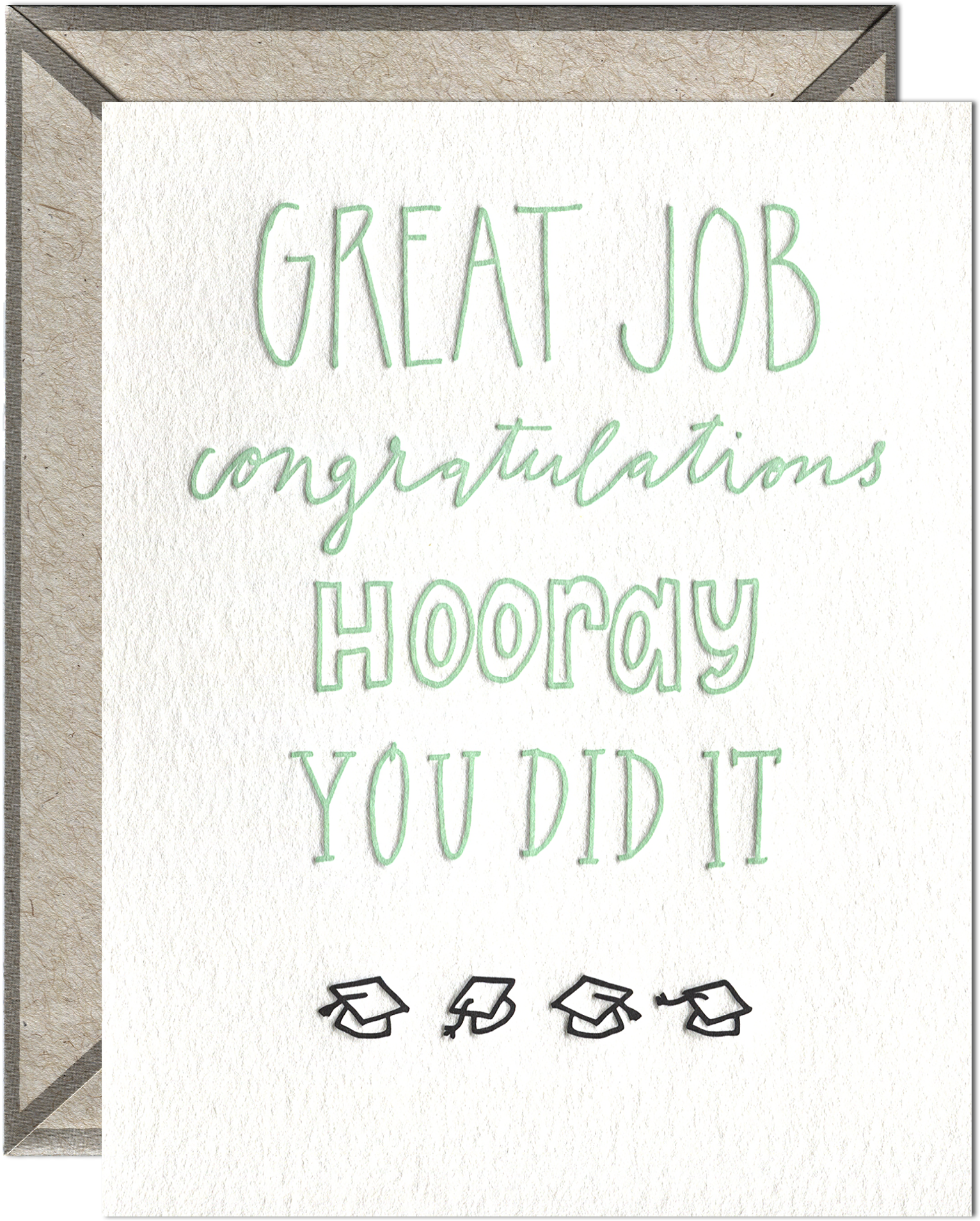 Congrats Graduate Letterpress Greeting Card With Envelope - Gambar Greeting Card Graduation (2048x2048), Png Download