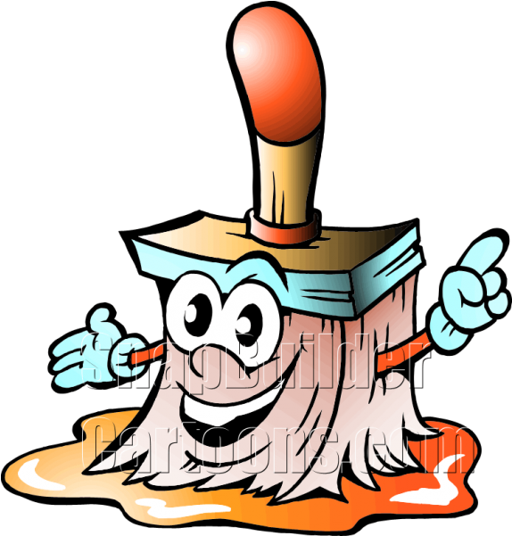 Paint Brush Face Svg Transparent - Paint Brush With Face (600x600), Png Download