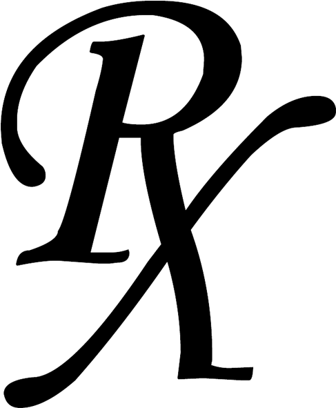 Rx Symbol Black Monotype Plain Clip Art - Rx Logo (600x600), Png Download
