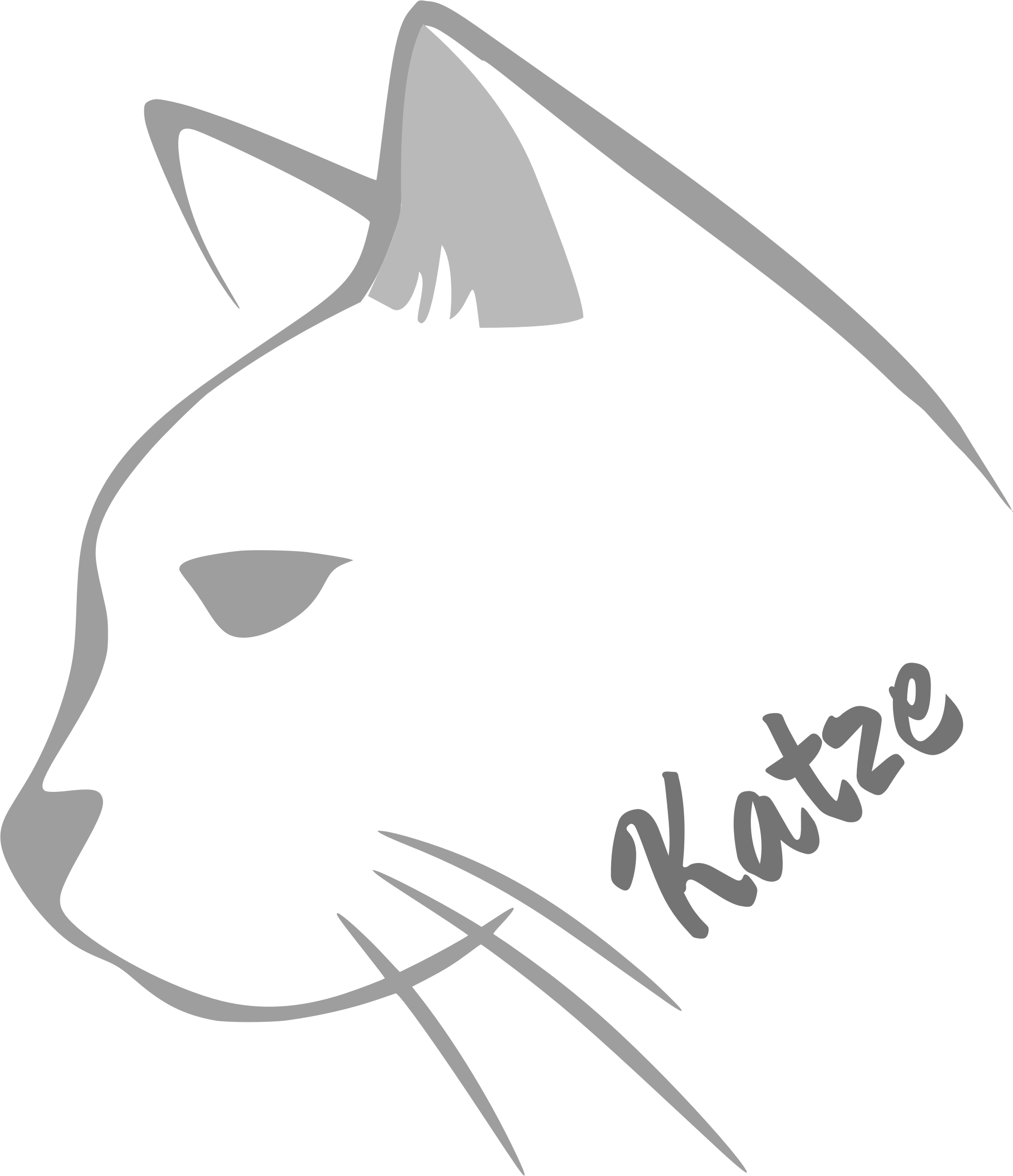 Big Image - Cat Face Line Png (1966x2281), Png Download