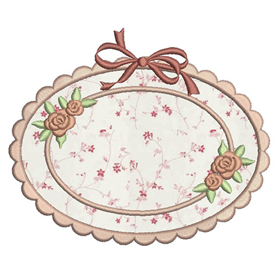 Moldura Com Aplique 14 Cm Machine Embroidery, Tags, - Molduras Em Aplique (400x570), Png Download