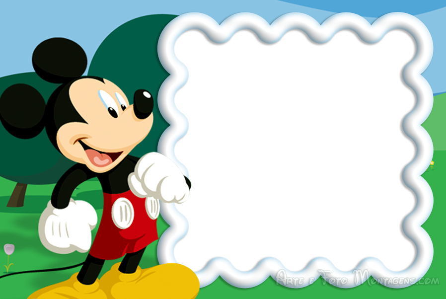Mickey Mouse Birthday, Mickey Mouse Clubhouse Party, - Molduras Do Mickey Para Convite De Aniversario (898x602), Png Download