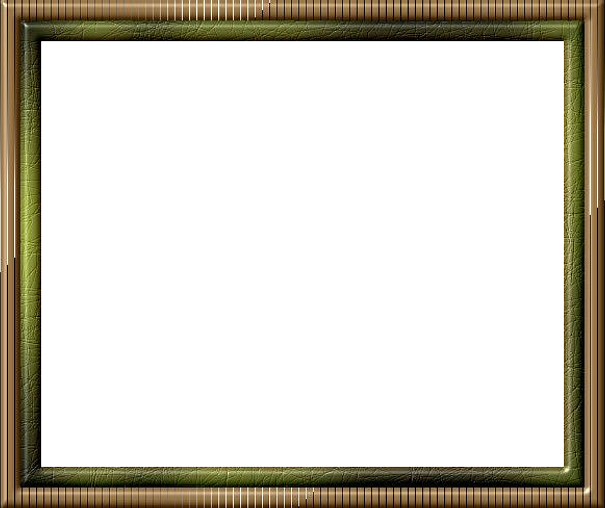Frame, Brown, Green, Outline, Isolated - Green (857x720), Png Download