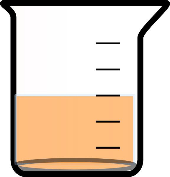 Liquid Clipart Teardrops Falling - Beaker With Orange Liquid (576x599), Png Download