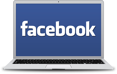 February 11, 2016 - Laptop With Facebook Png (492x312), Png Download