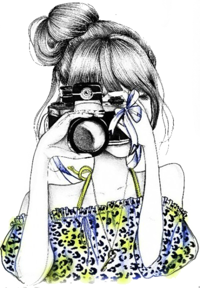 Free Edited Photos Creator - Girl Drawing (400x575), Png Download