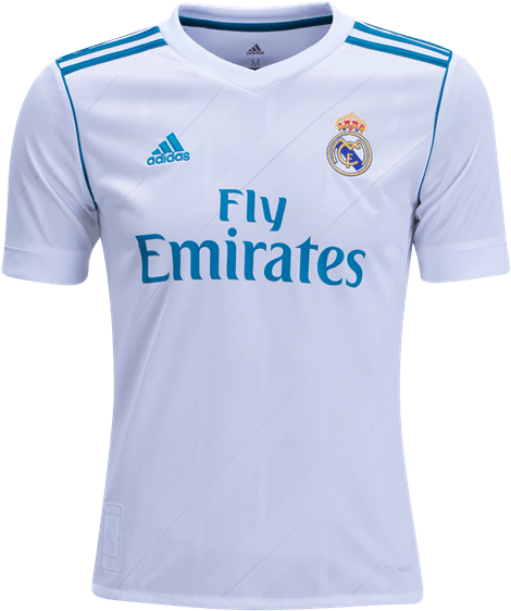 Real Madrid Youth Home Jersey 17/18 - Real Madrid T Shirt 2018 (600x600), Png Download