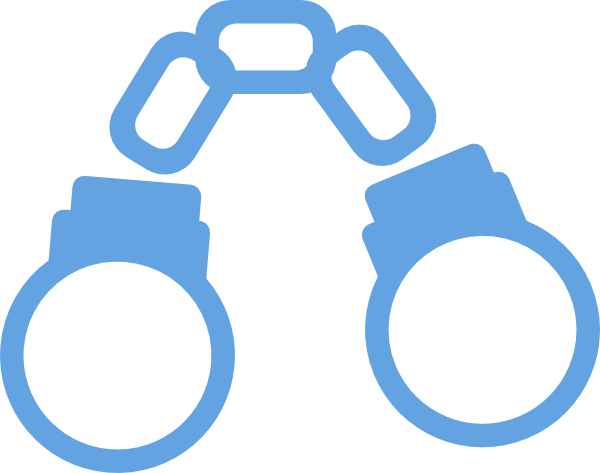 How To Set Use Handcuffs Light Blue Cartoon Closed (600x473), Png Download