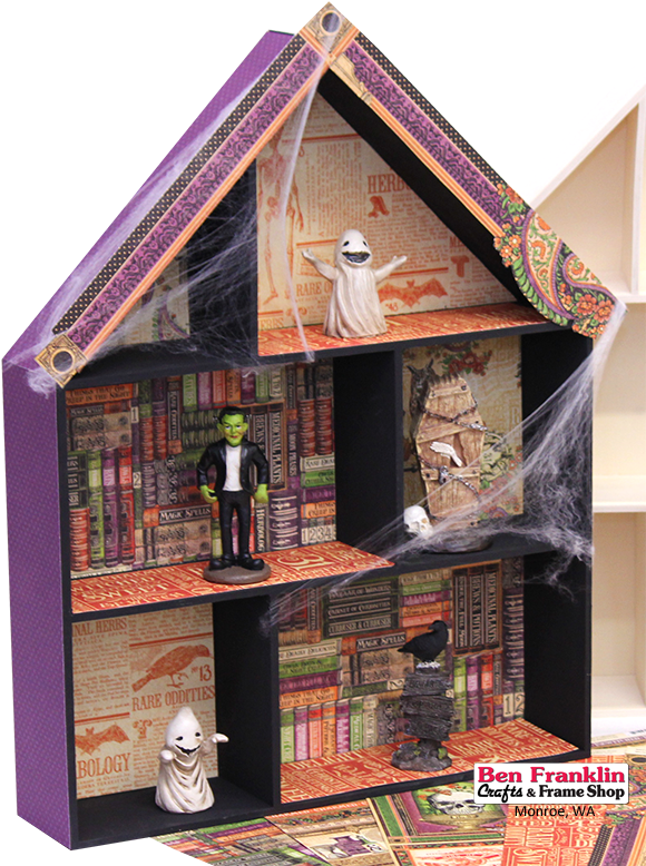 Use This Unfinished Wooden House Shadow Box To Decorate - Graphic 45 Rare Oddities Double-sided Cardstock 12"x12"-articles (606x777), Png Download