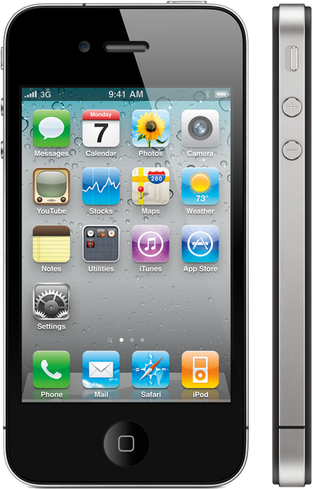 Iphone 4 - Apple Iphone 4 (472x711), Png Download
