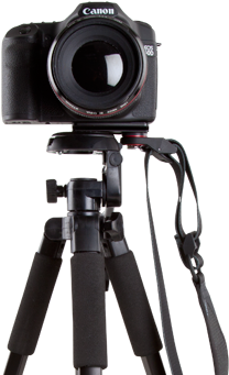 Ultraplate Tripod Ultrafit How To - Camera With Tripod Png (400x344), Png Download