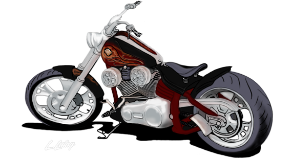 Harley Cartoon - Harley Davidson Cartoon Png (590x329), Png Download