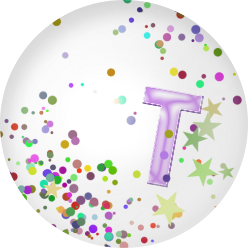 T Confetti Marbles - Letter (504x504), Png Download
