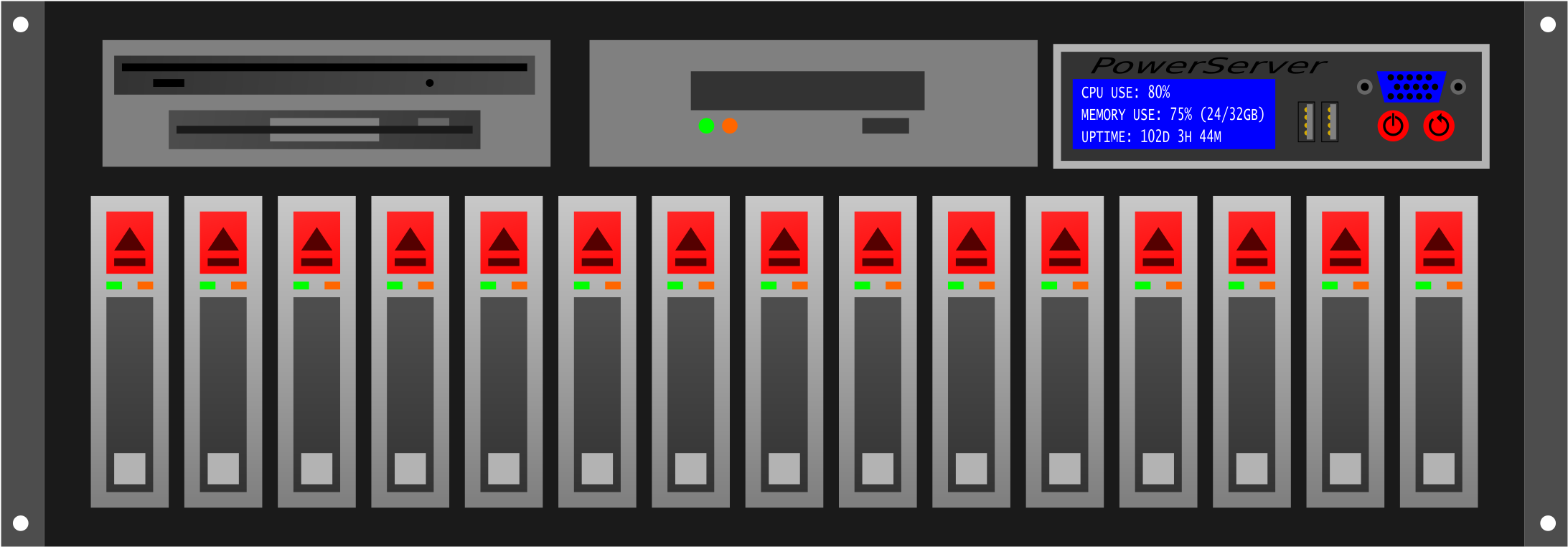 This Free Icons Png Design Of 4u Rack Server (2400x977), Png Download