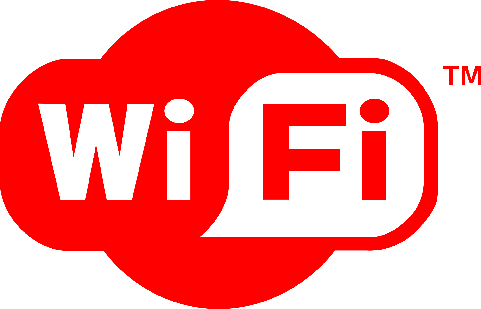 Wifi Icon Red Png Image - Wi Fi (2000x1283), Png Download