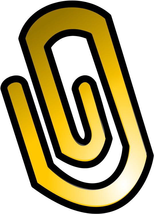 How To Set Use Gold Paperclip Icon Png (426x592), Png Download