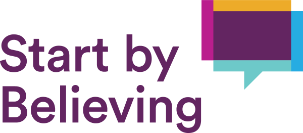 End Violence Against Women International Developed - Start By Believing Logo (600x263), Png Download