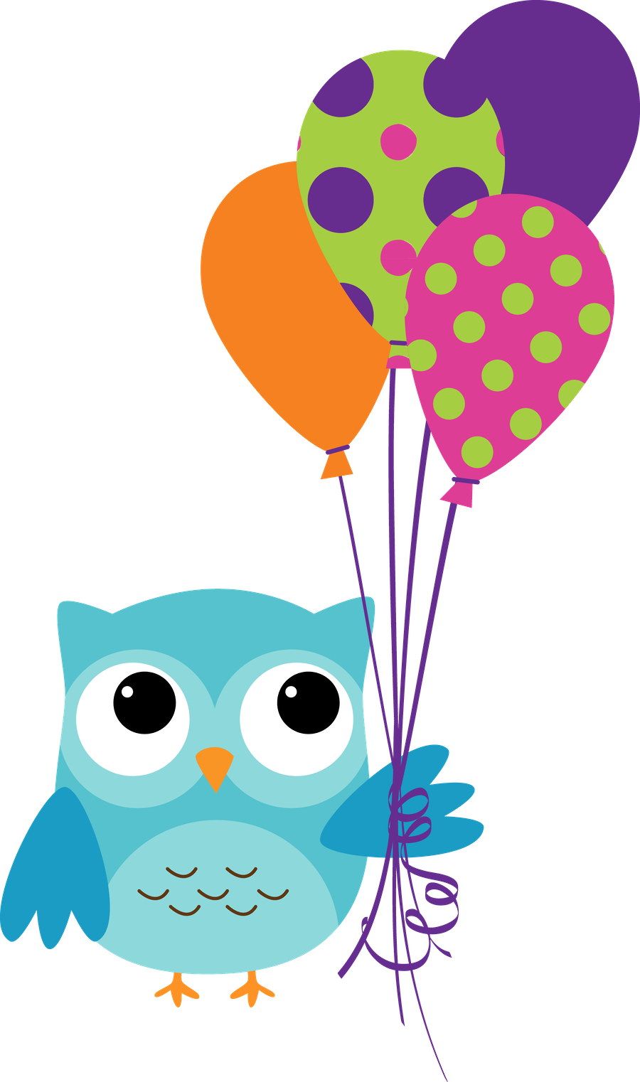 Clipart Cupcake Owl - Birthday Owl Clipart (900x1522), Png Download