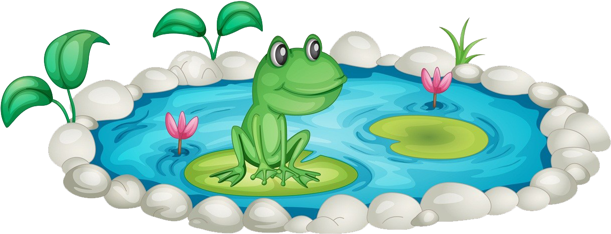 Animals Free Download Huge Freebie For - Frog In A Pond Clip Art (1286x543), Png Download