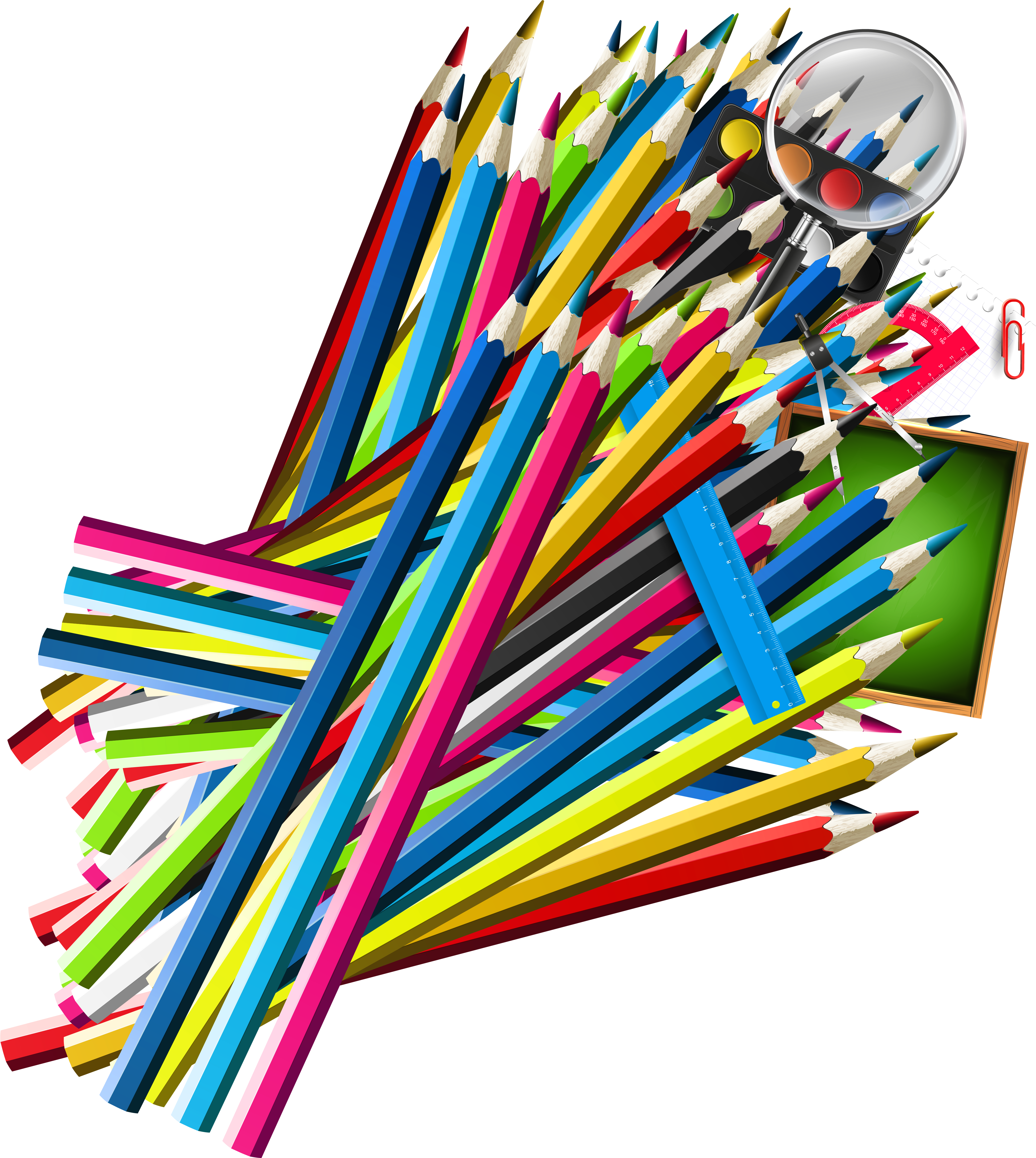 School Pencil Decor Png Clipart - School Copy Png (4574x4974), Png Download