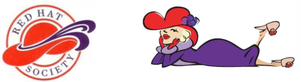 Clipart Purple Pearls Redhatters - Red Hat Society (1049x287), Png Download