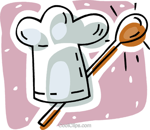 Chef's Hat And Spoon Royalty Free Vector Clip Art Illustration - Cappello Cuoco Clipart (480x417), Png Download