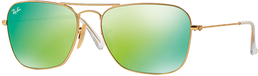 Ray Ban Green Mirror Glasses For Mri - Ray-ban Men's Caravan Gold Sunglasses, Gold Frames, (1000x800), Png Download