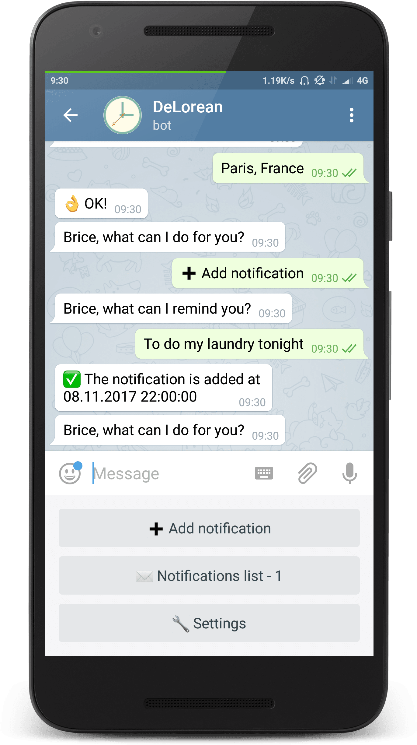 Telegram bot ui