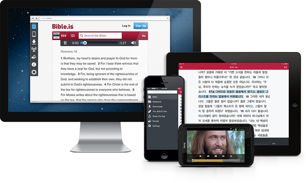 Download The Bible - Biblia En Tablet Y Celular (994x595), Png Download