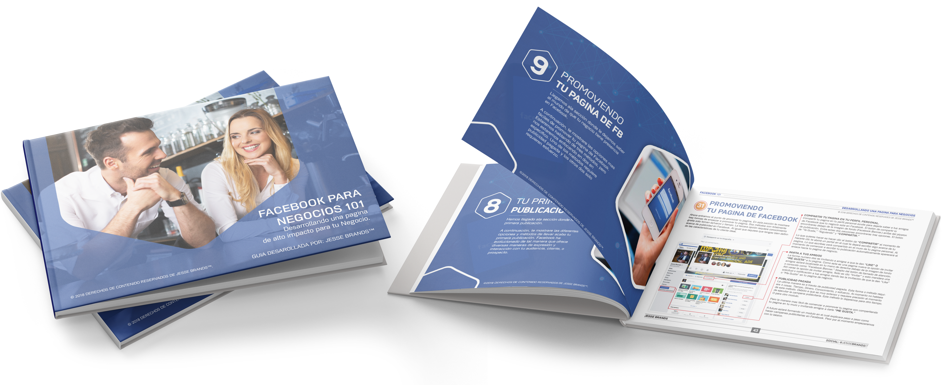 Horizontal Book Mockup 6 - Brochure (4251x1600), Png Download