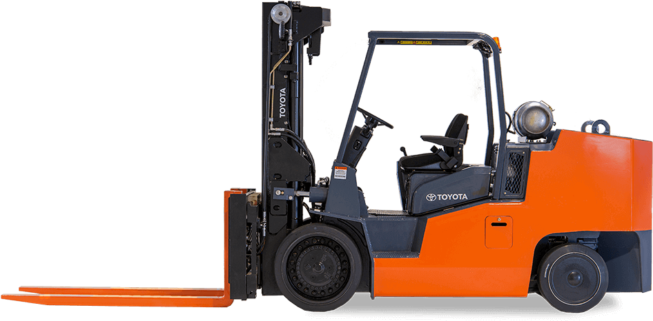 High-capacity Cushion Forklift - Toyota Forklift Side (1000x531), Png Download