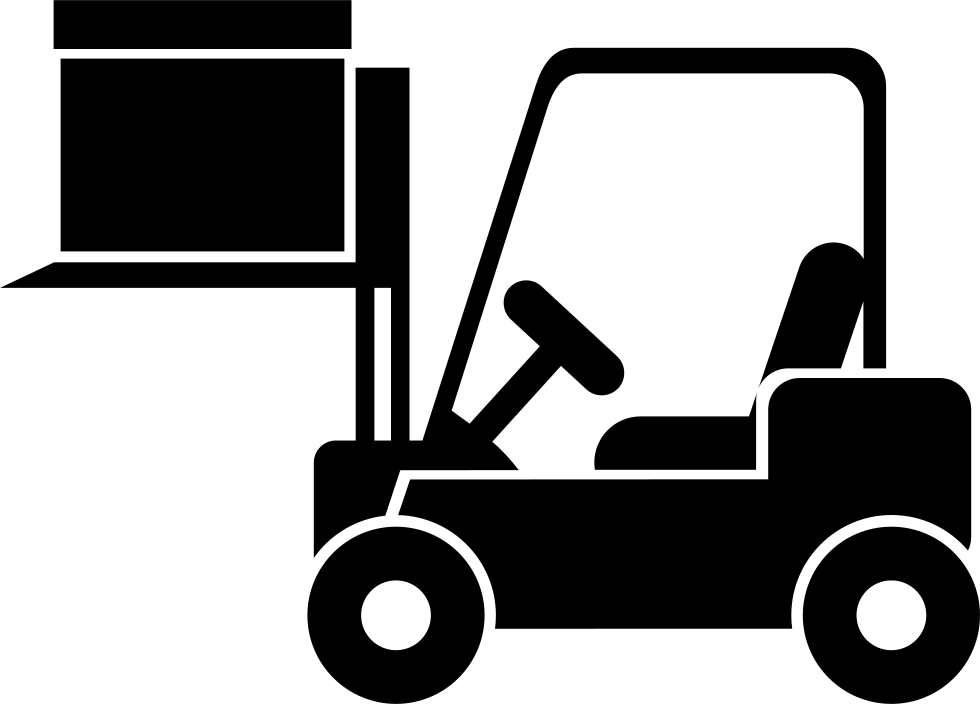 Forklift Comments - Montacargas Dibujo Negro Png (980x704), Png Download