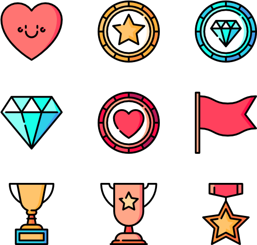 Rewards 50 Icons - Flat Icon Badge (600x564), Png Download
