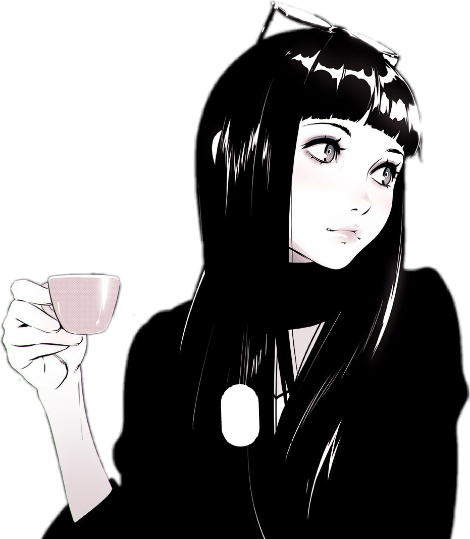 Anime Black Teacup Girl Sunglasses - Anime Girl With Sunglasses (931x1066), Png Download