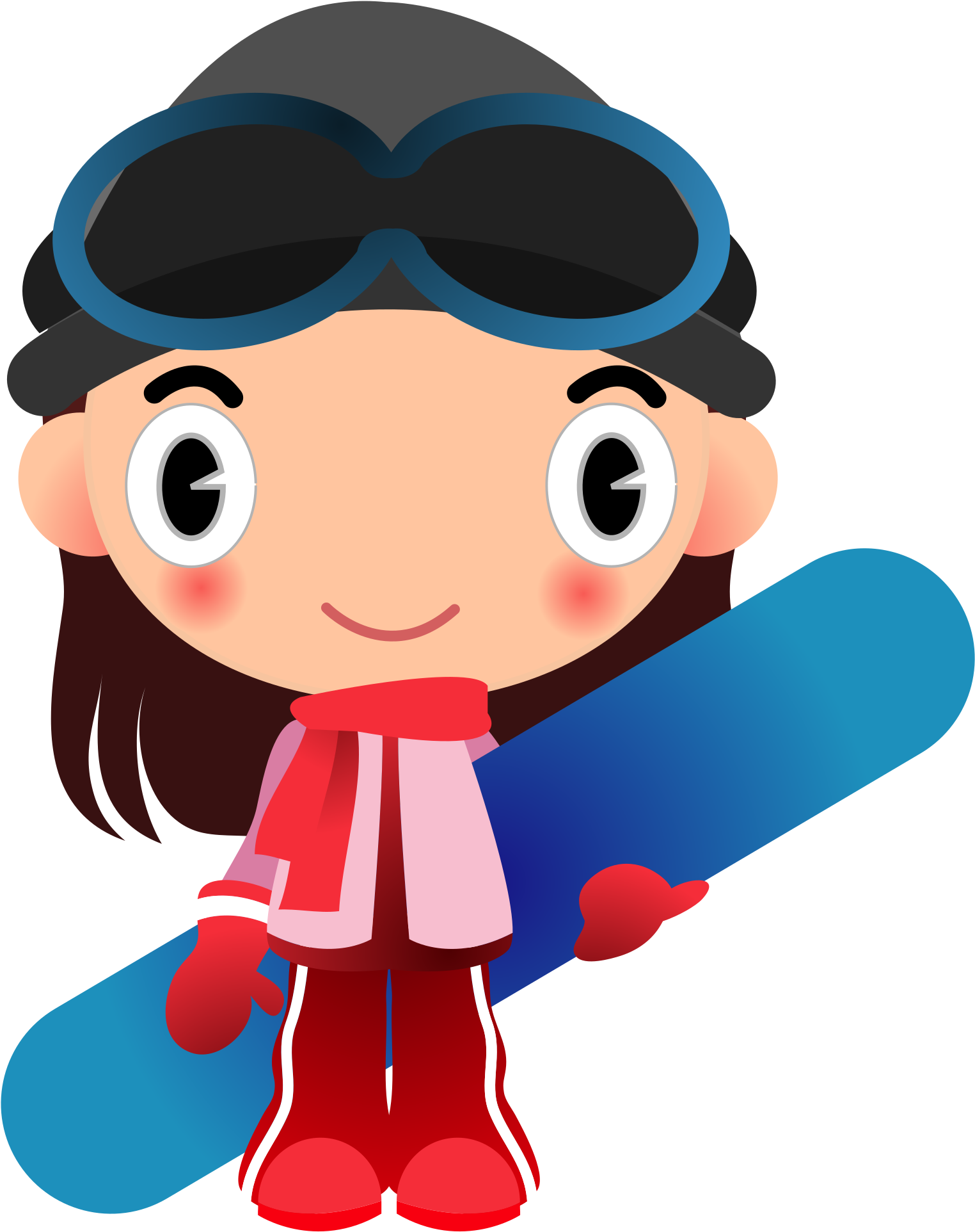 This Free Icons Png Design Of Snowboard Girl (1697x2400), Png Download