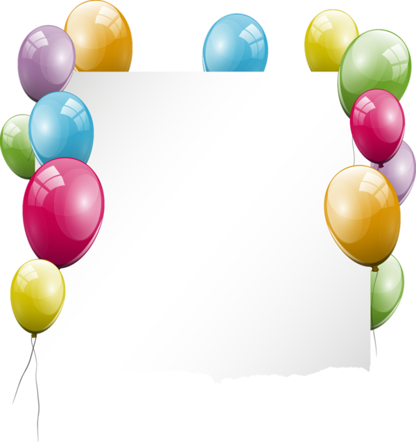 Etiquettes,scraps,png - Globos De Cumpleaños Dibujos (600x636), Png Download