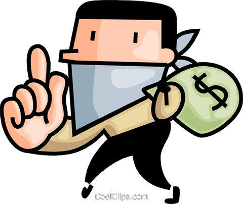 Bank Robber Royalty Free Vector Clip Art Illustration - Bank Robber Png (480x404), Png Download