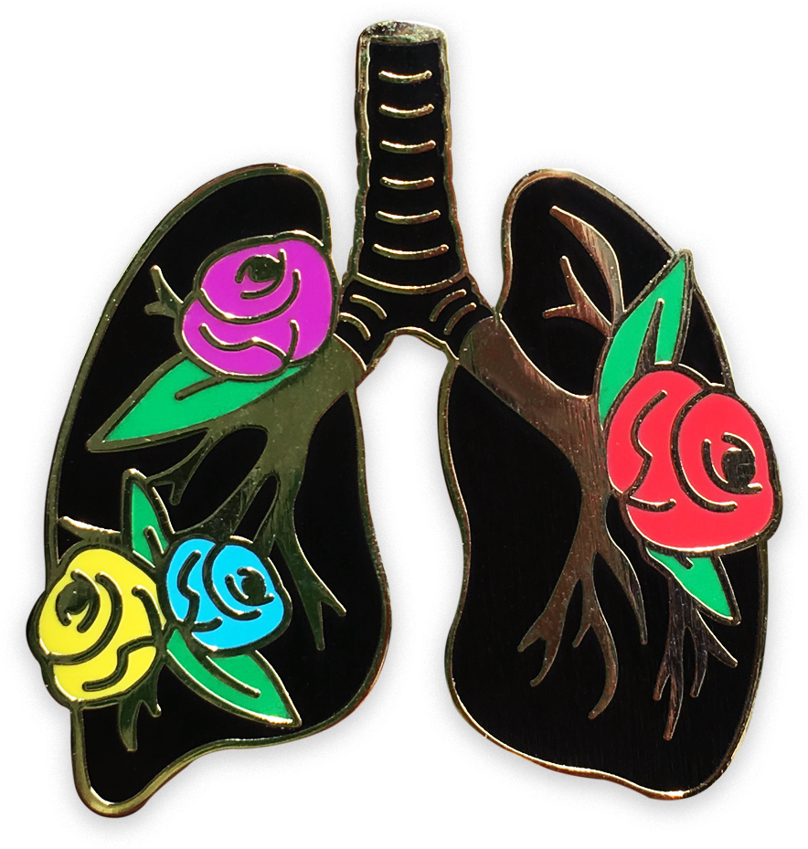 Lung Enamel Pin (1808x1808), Png Download