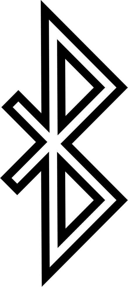 Bluetooth Symbol - - Bluetooth Logo In Black And White (440x981), Png Download