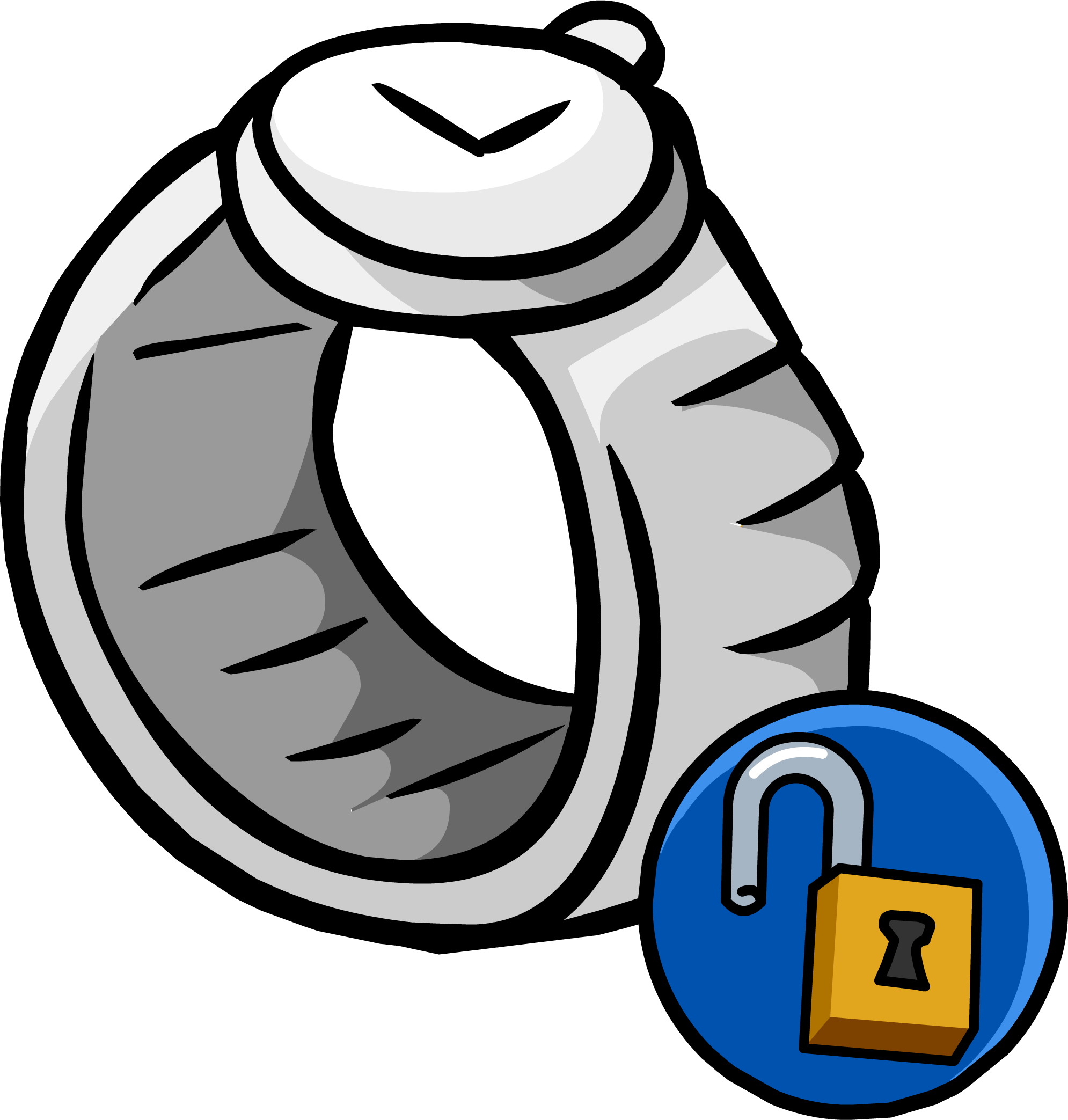 Silver Watch Unlockable Icon - Club Penguin Mp3000 (1990x2087), Png Download