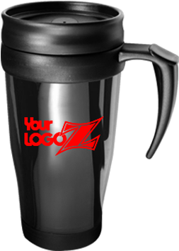 15 Oz Translucent Travel Tumbler With Handle - Promotional Translucent Black Travel Mug With Logo (717x376), Png Download