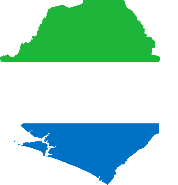Sierra Leone Map With Flag (618x640), Png Download