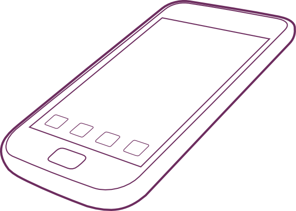 Smartphone Black And White (600x429), Png Download