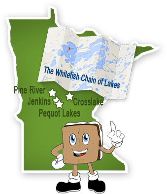 Whitefish Chain Location - Cartoon (341x415), Png Download